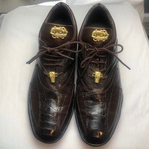 Belvedere Men's Leather Bwn Ostrich Size 12